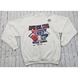 Vintage Dallas Cowboys Buffalo Bills Super Bowl XXVIII Sweatshirt 90s MENS XL